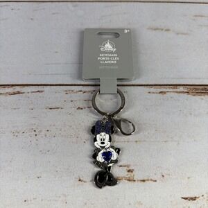 2025 Disney Parks Minnie Mouse September Birthstone Blue Gem Keychain Bag Charm